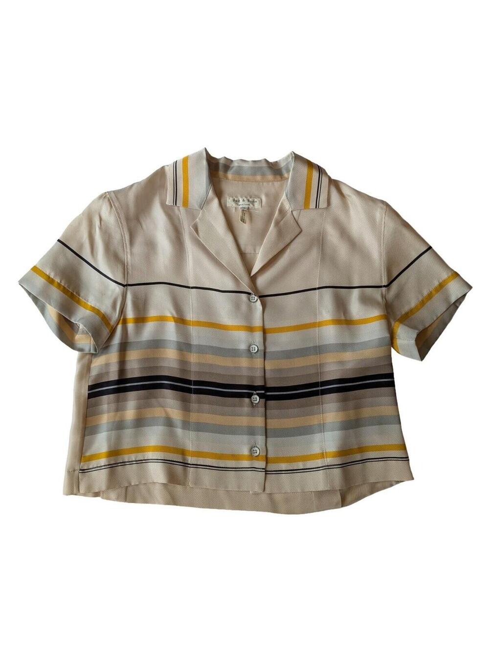 rag & bone Silk Cropped Shirt XS